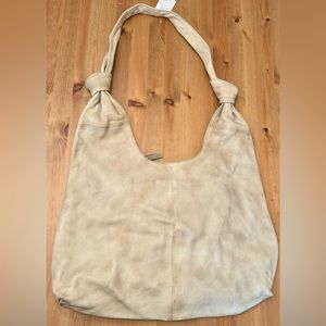 NWT Free People Genuine Leather Taupe Tote Bag